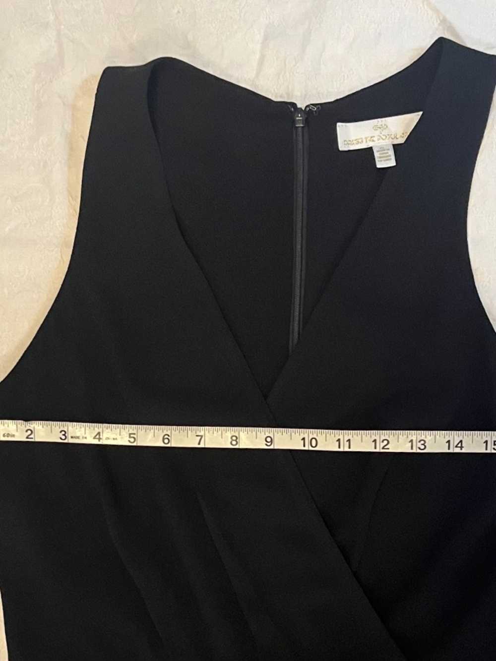 Dress The Population Black Ariel Plunging Faux Wrap Sleeveless Gown Size XL - Picture 14 of 16